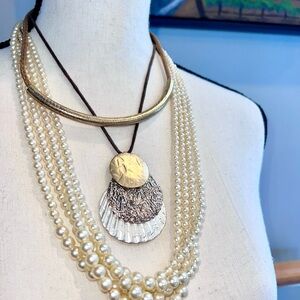 Chic Gold and Silver Layered Necklace Set of 3 Curated Pieces